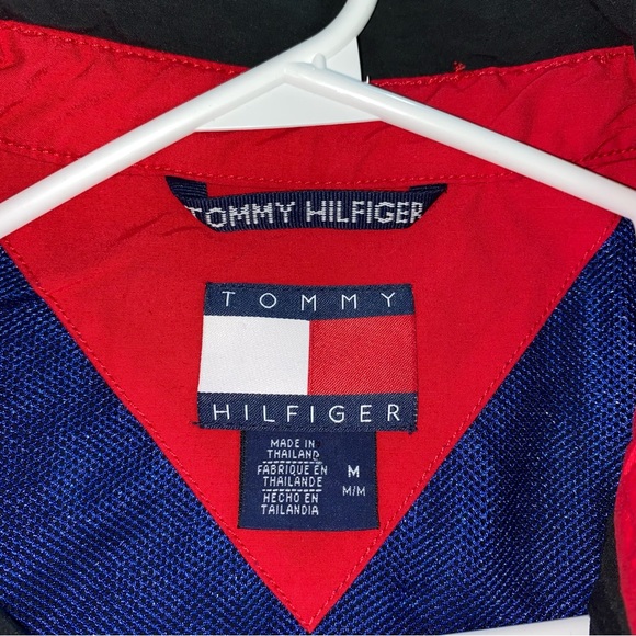 TOMMY HILFIGER 90s Jacket Coat Parka Men’s Medium Flag Logo Zip Up Rare Vintage - Picture 7 of 10